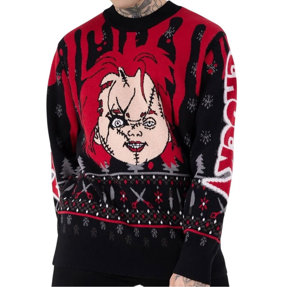 Killstar Sweater S & XL Chucky “Wanna Play” Christmas Fair Isle